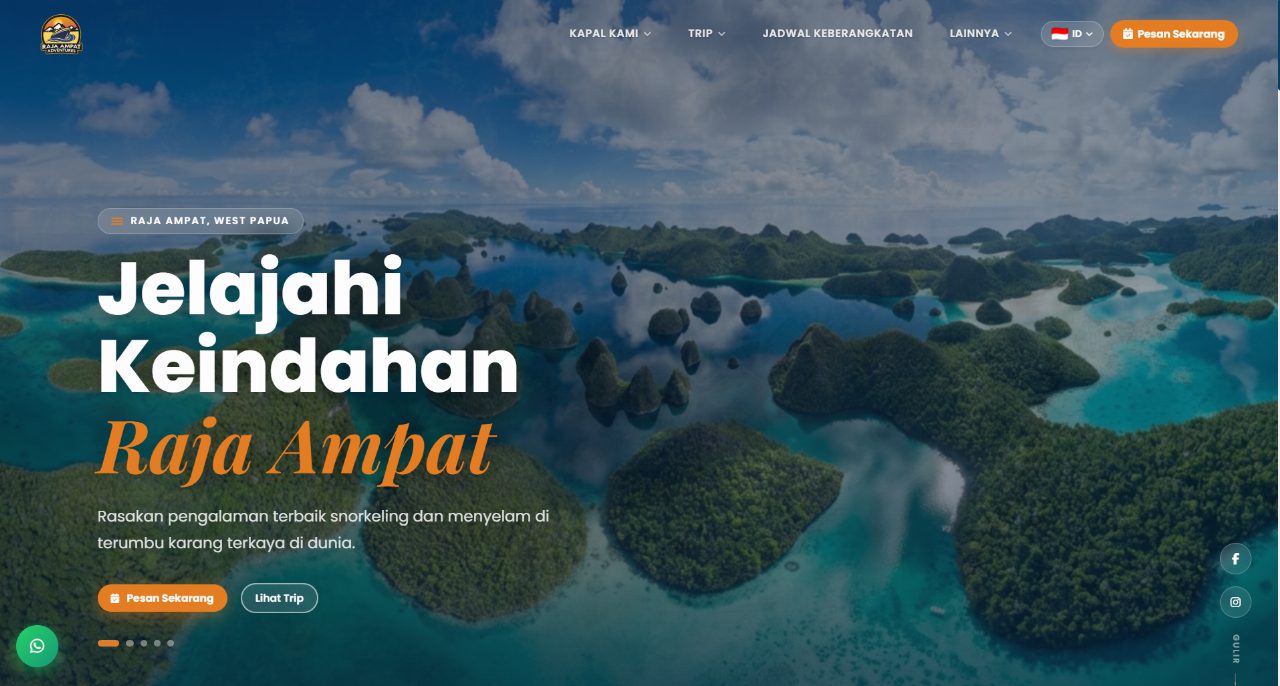 Website tour & travel lengkap dengan sistem booking online